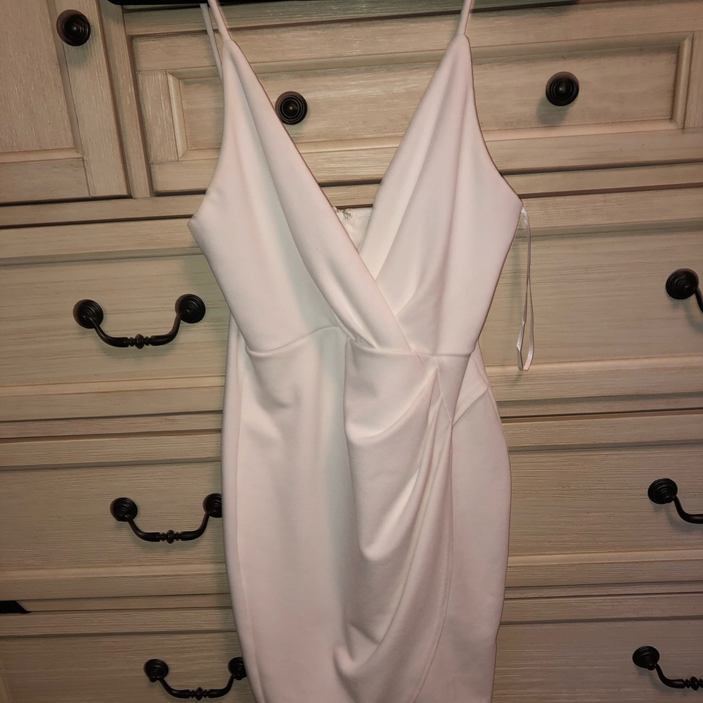 White Body-Con wrap dress